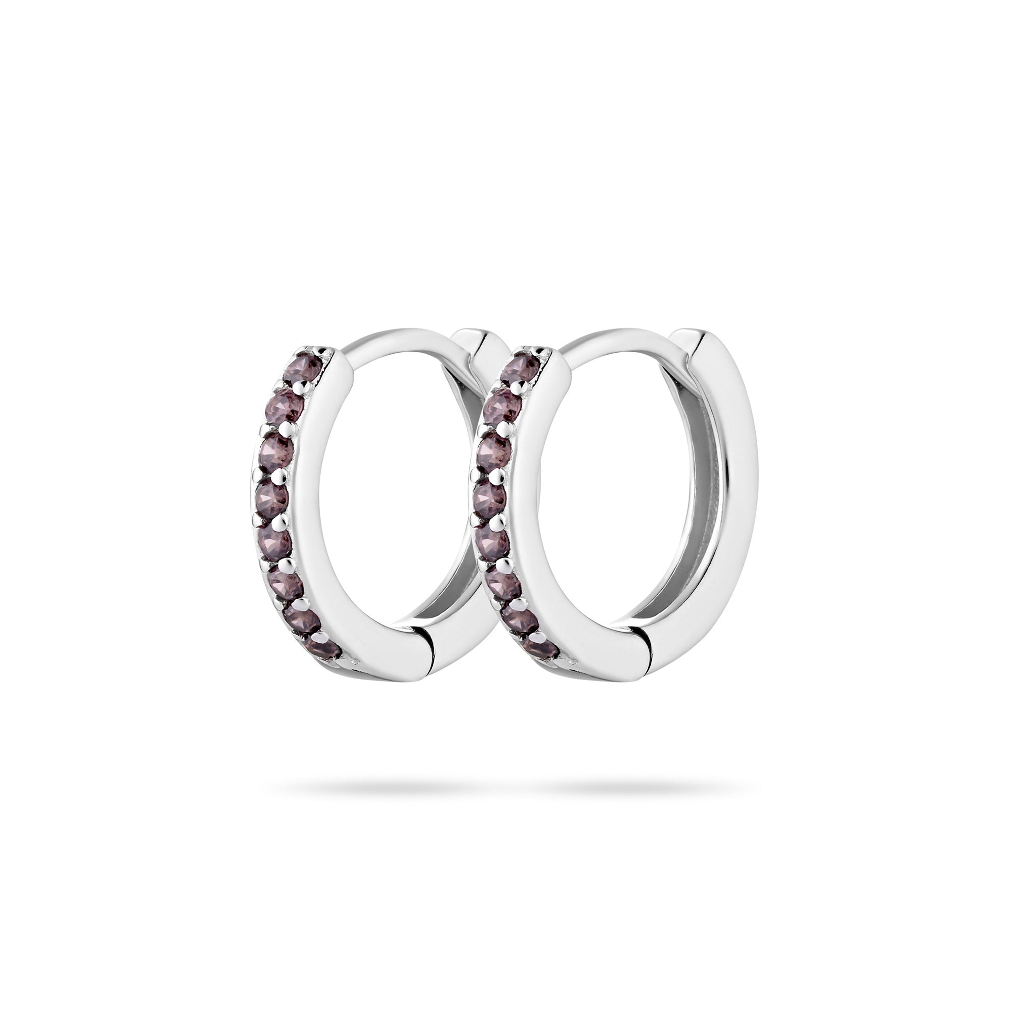 Irma Petite Hoops Smoky Crystal Silver - Charlotte Bonde Sthlm