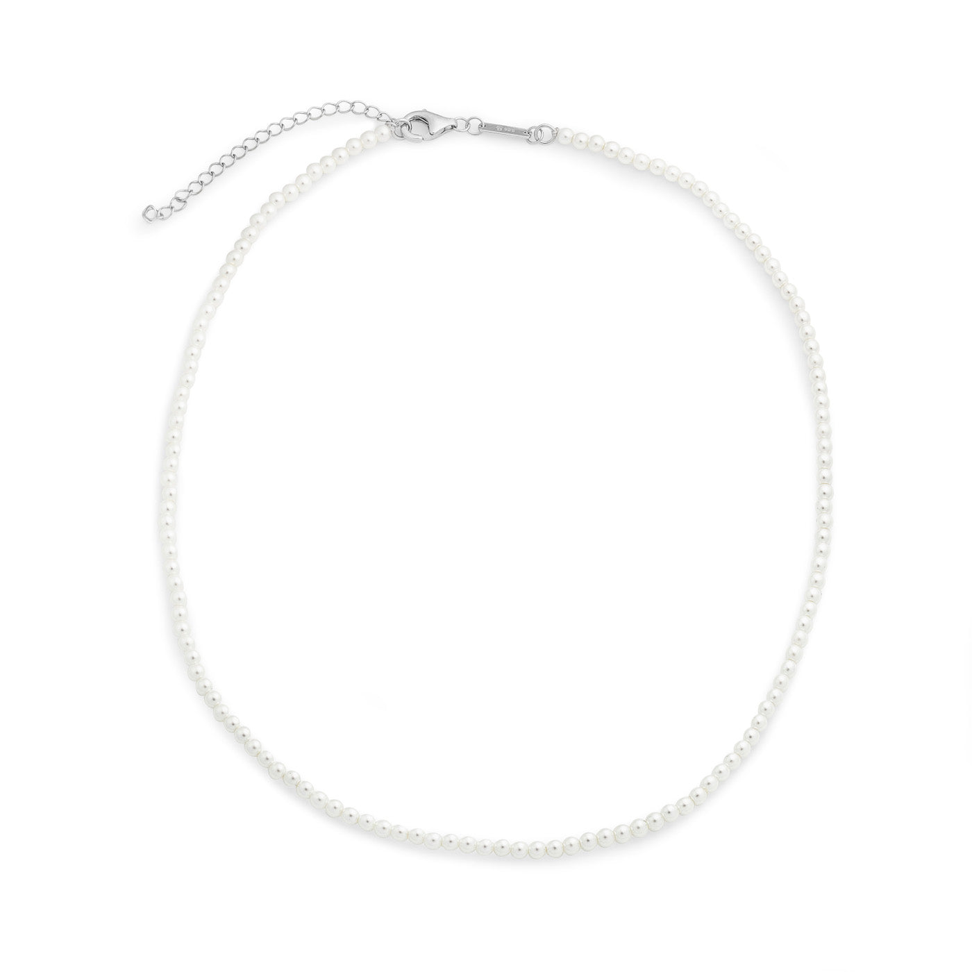 Signature Petite White Pearl Necklace Silver - Charlotte Bonde Sthlm