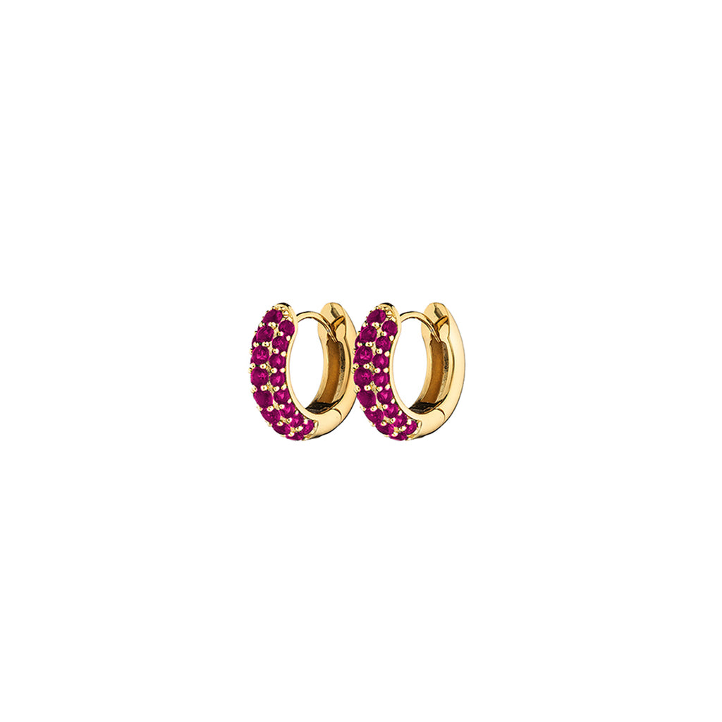 Timeless Tiny Hoops Ruby - Charlotte Bonde Sthlm