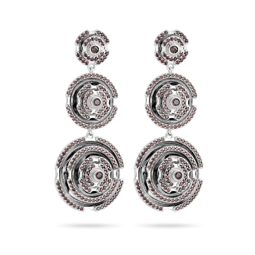Labyrinth Amazon Earrings Smoky Quartz Silver - Charlotte Bonde Sthlm