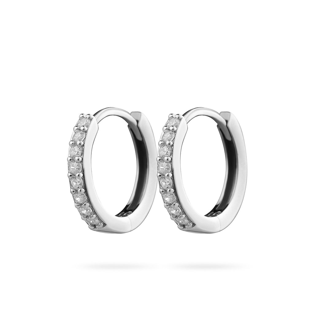 Irma Petite Hoops Rock Crystal Silver - Charlotte Bonde Sthlm