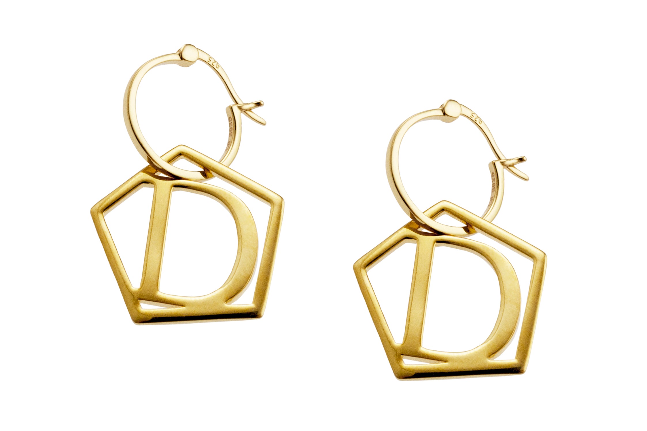 Geometrical Letter Pendant D - Charlotte Bonde Sthlm