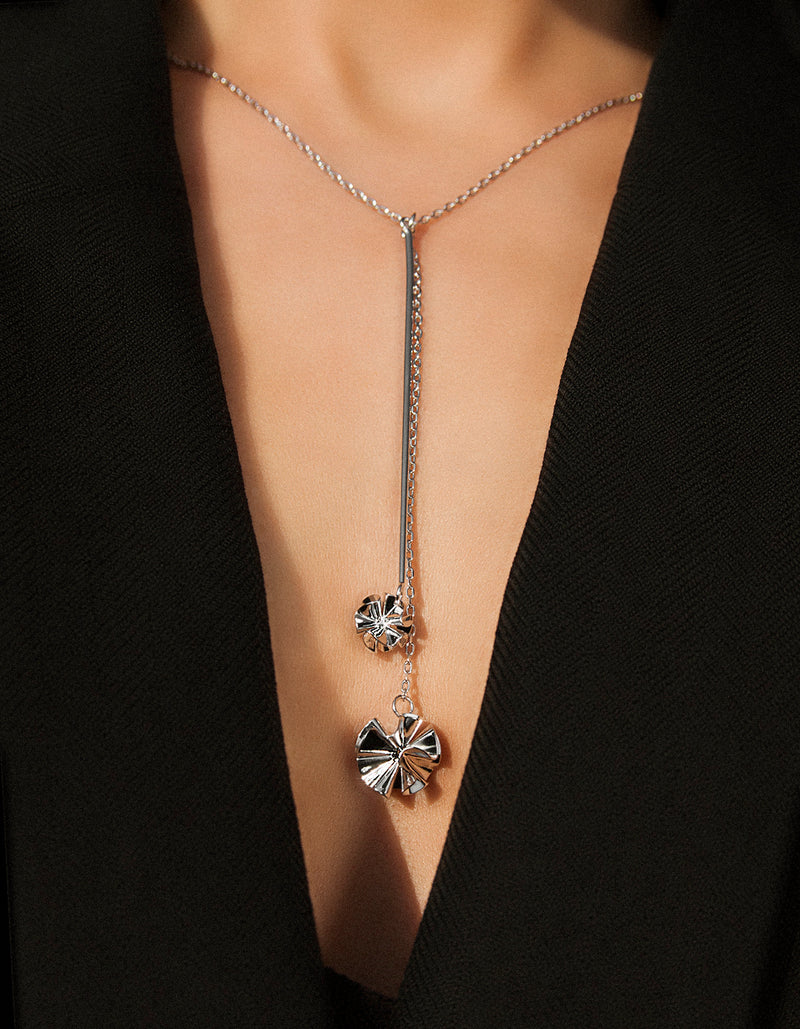Hedvig Deco Y Petite Necklace Silver Plated - Charlotte Bonde Sthlm