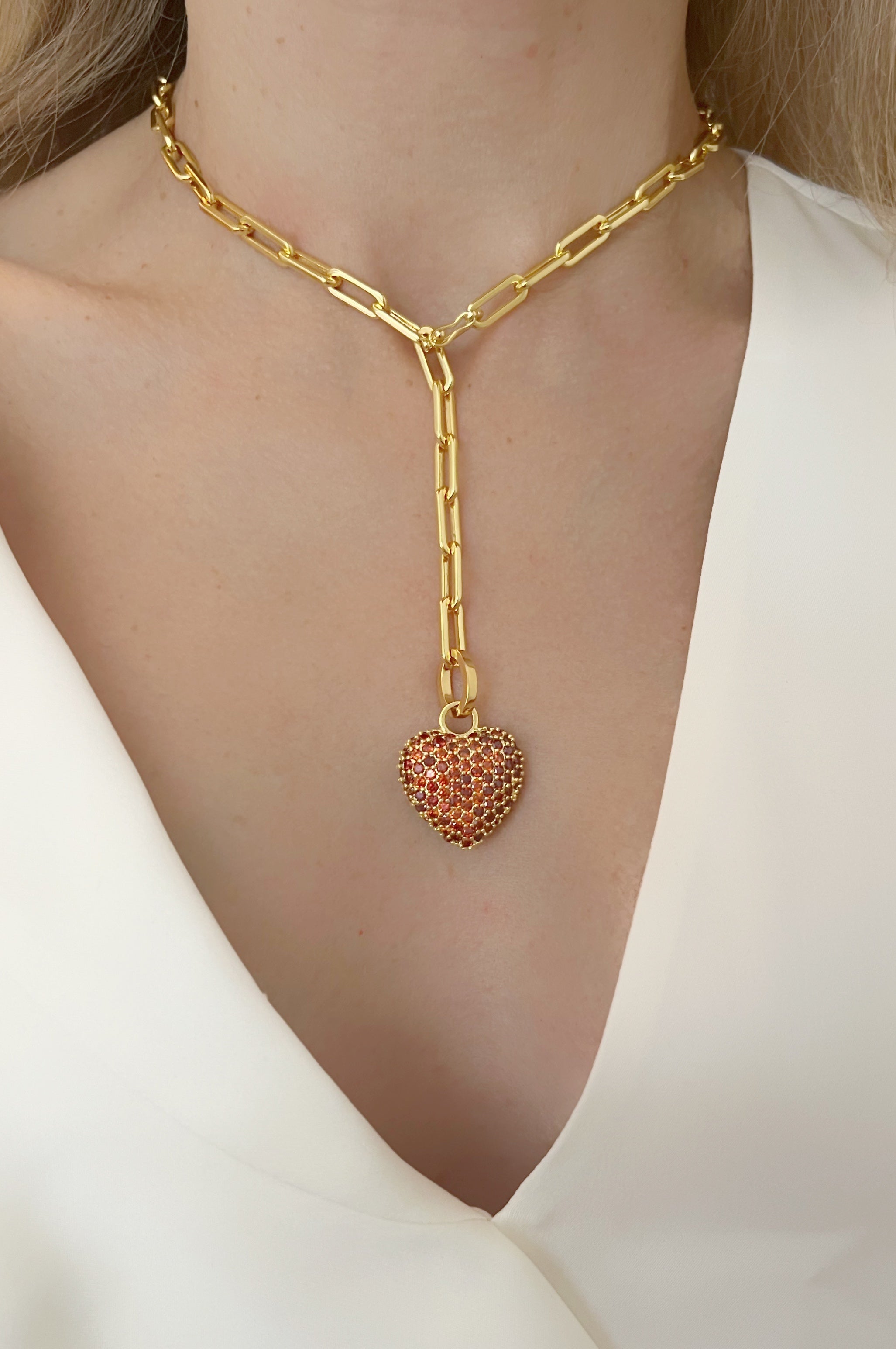 Signature Eternal Heart Pendant Garnet Crystal - Charlotte Bonde Sthlm