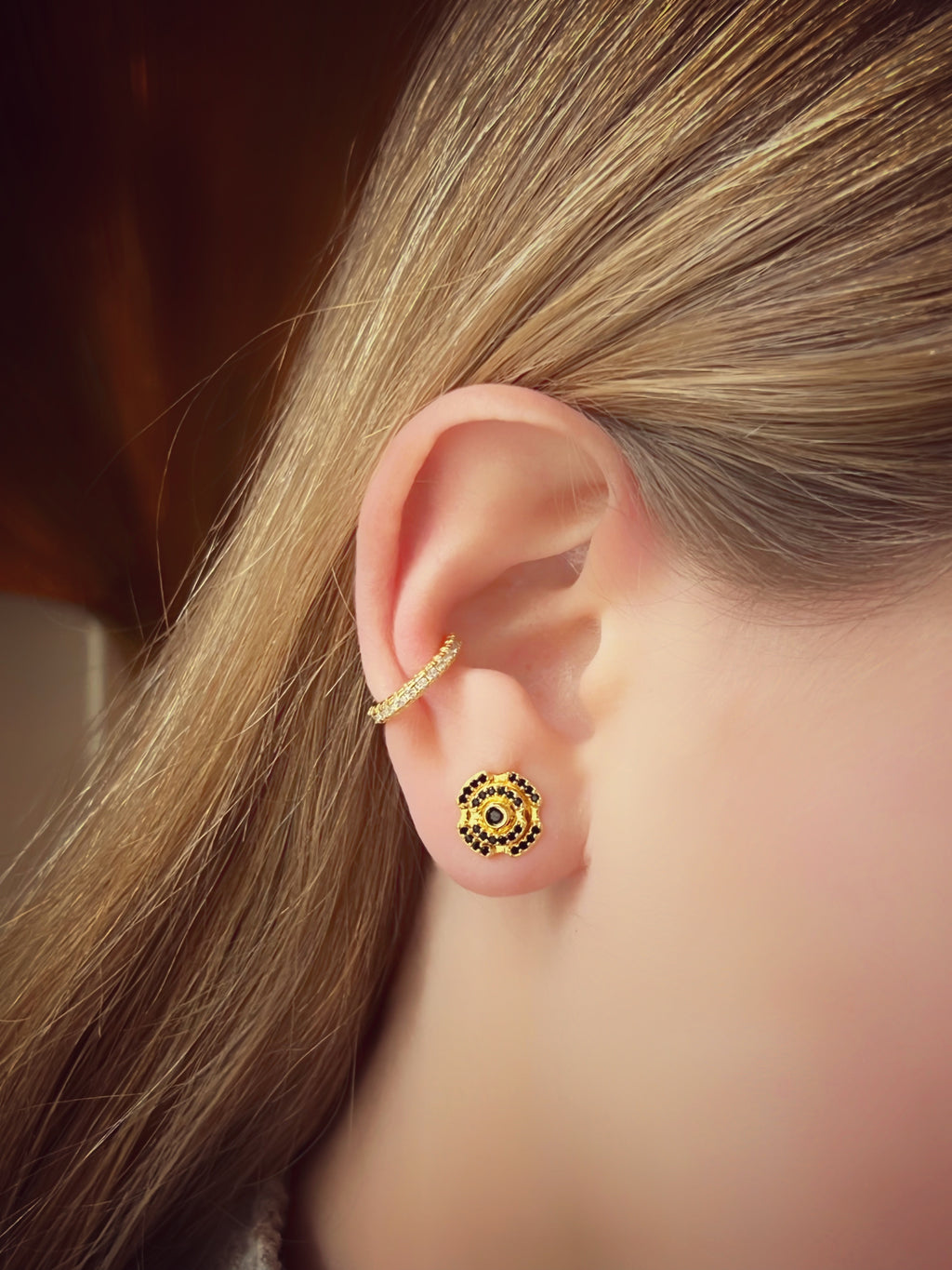 Labyrinth Petite Earring Black Spinel - Charlotte Bonde Sthlm