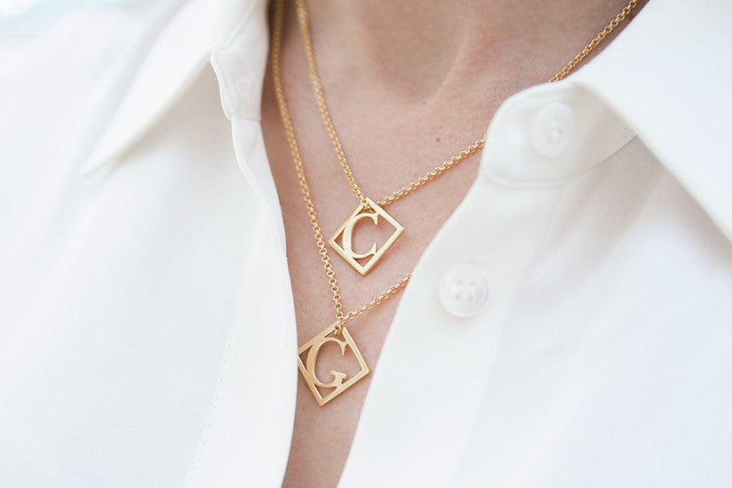 Geometrical Letter Pendant F - Charlotte Bonde Sthlm