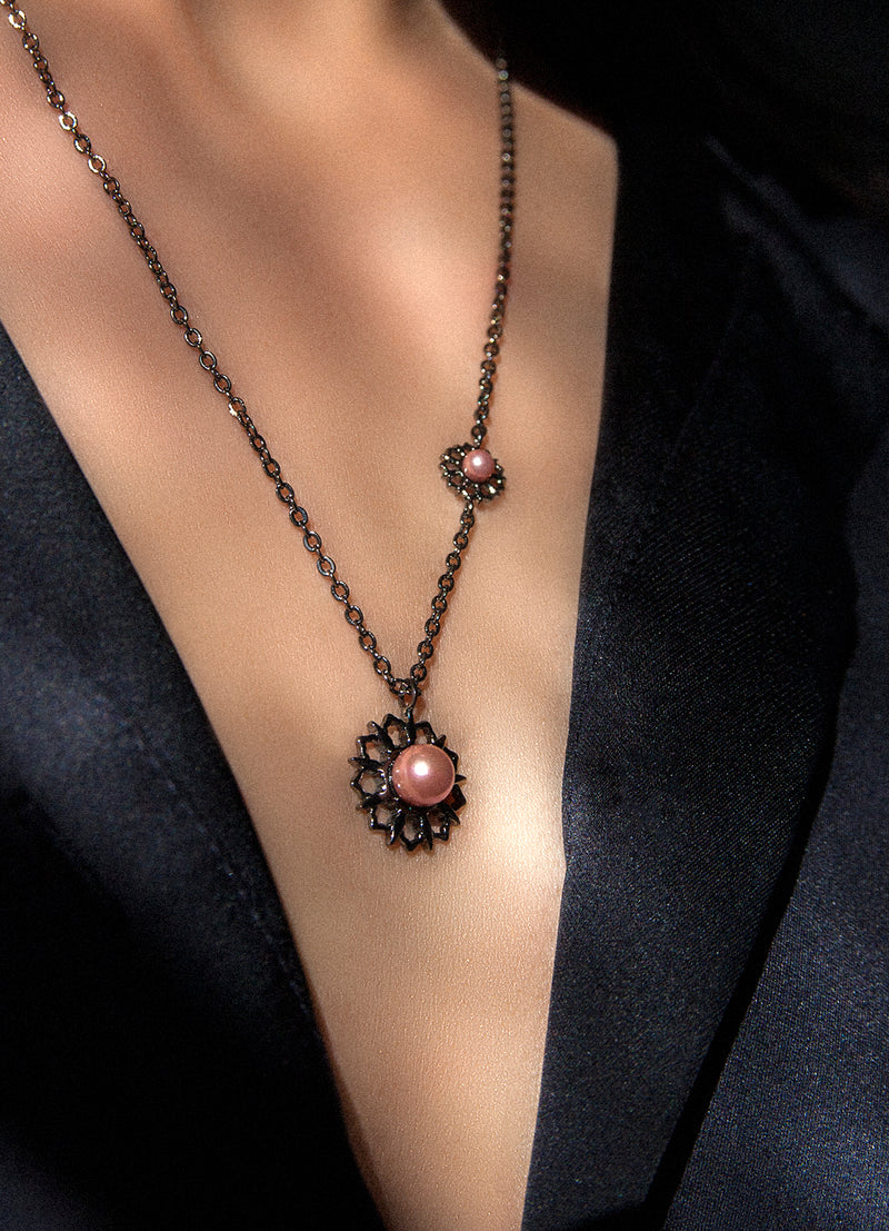 Louise Star Vanity Necklace Pink Pearl - Charlotte Bonde Sthlm