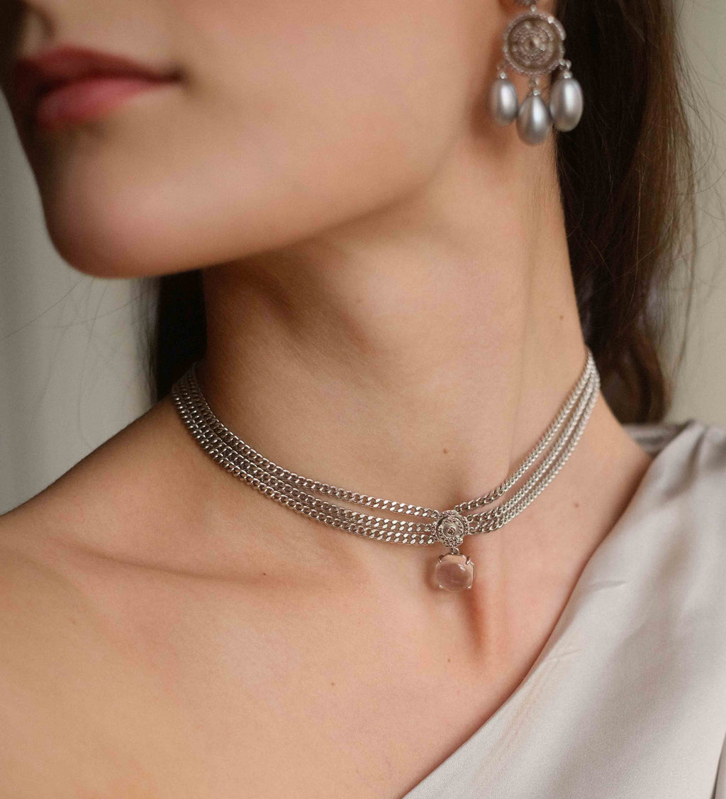 Labyrinth Vanity Necklace Smoky Quartz - Charlotte Bonde Sthlm