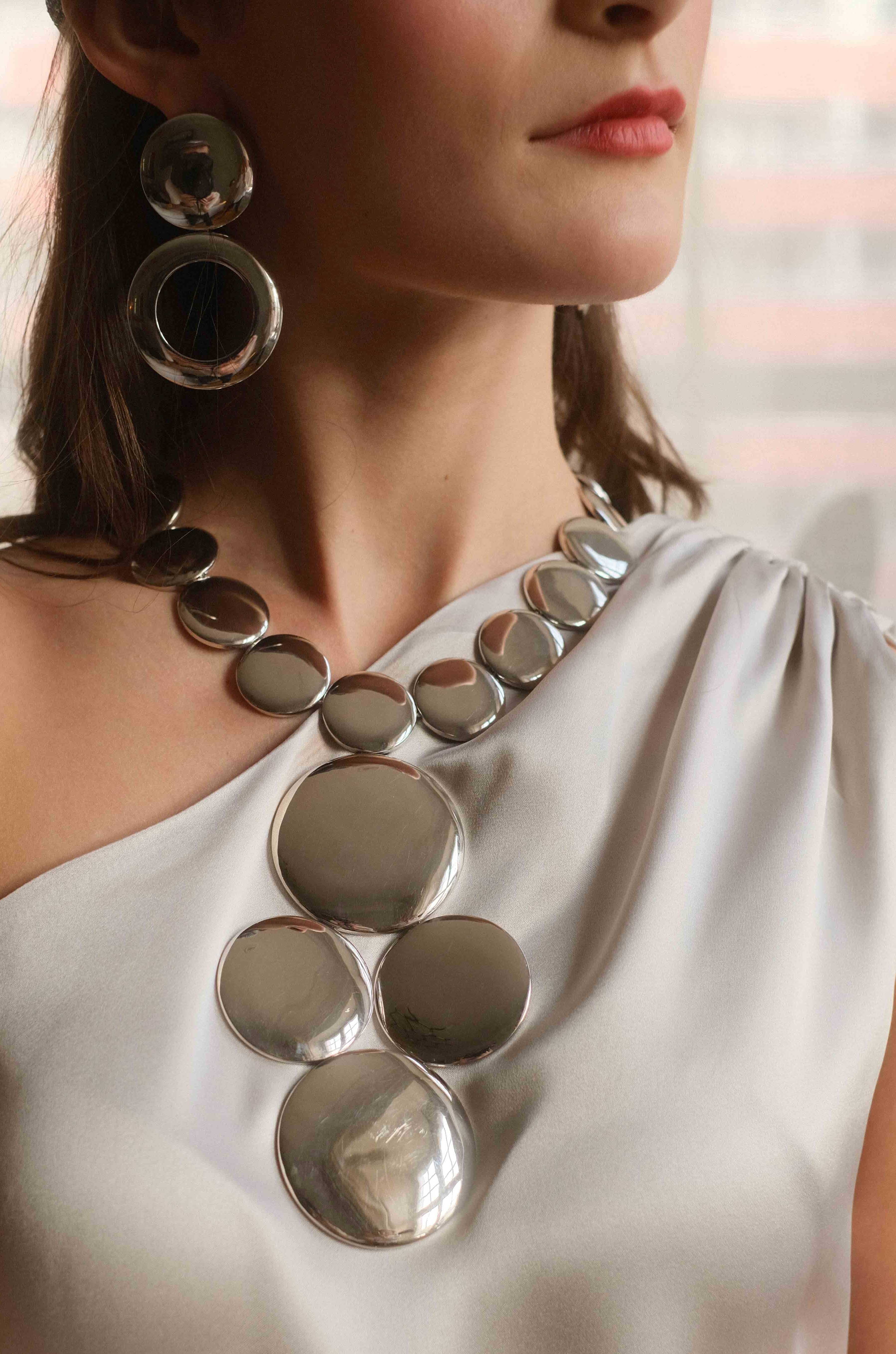 Astrid Dome Vanity Earrings Silver
