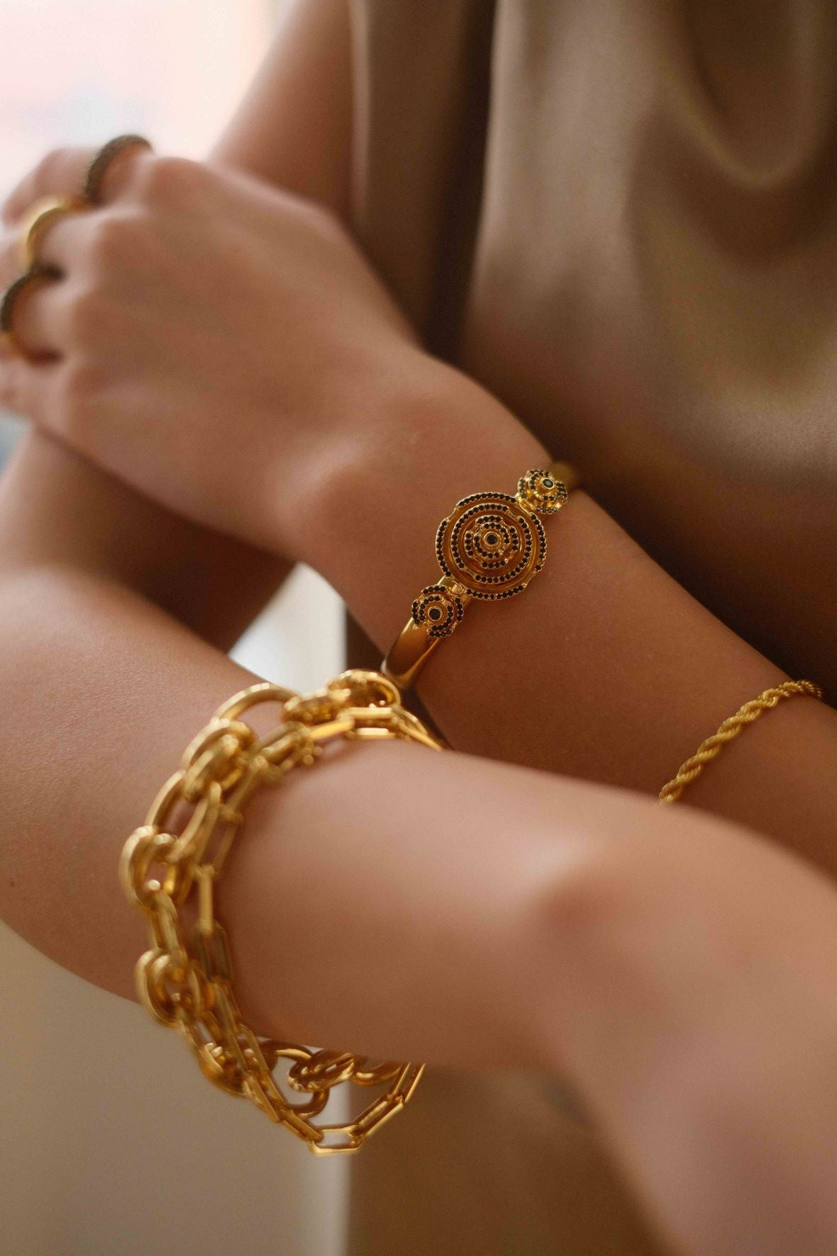 Labyrinth Vanity Bracelet Black Spinel