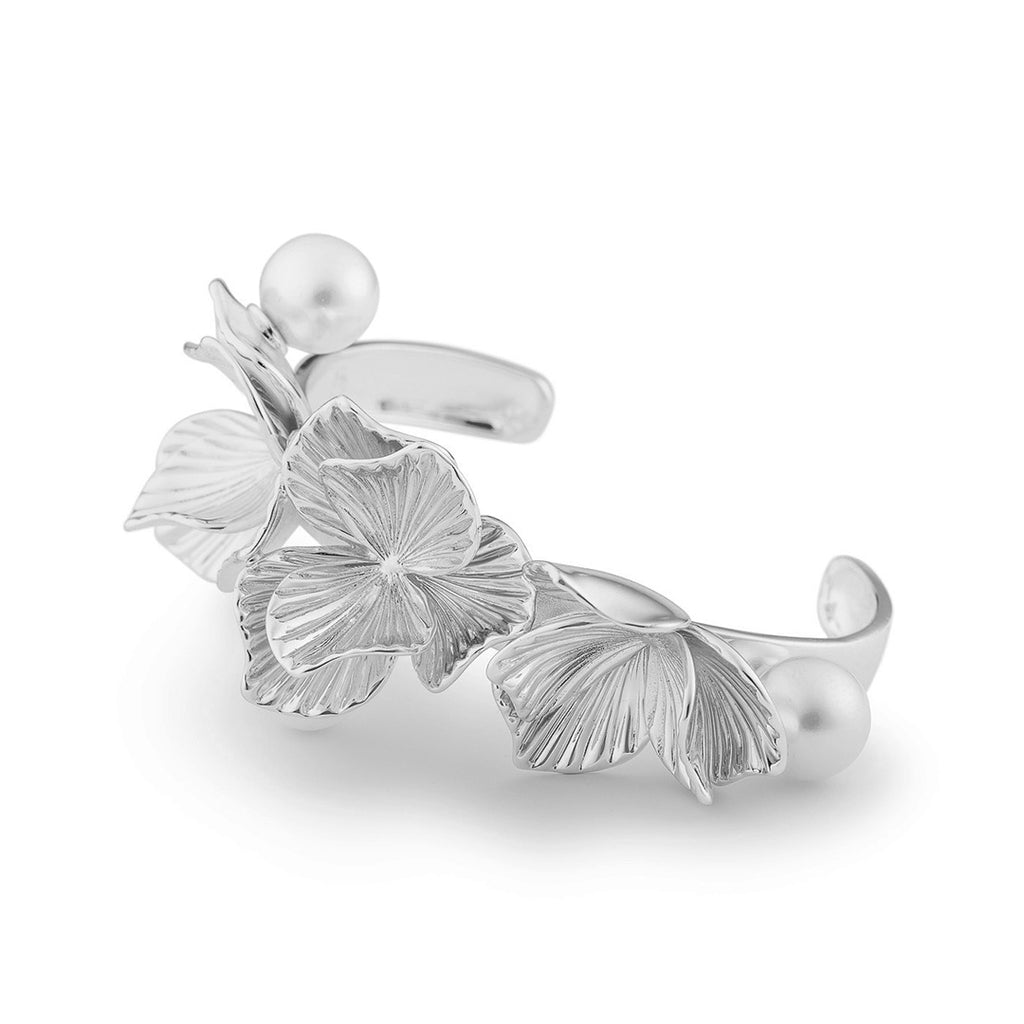 Ever After Poppy Pearl Bangle Silver - Charlotte Bonde Sthlm