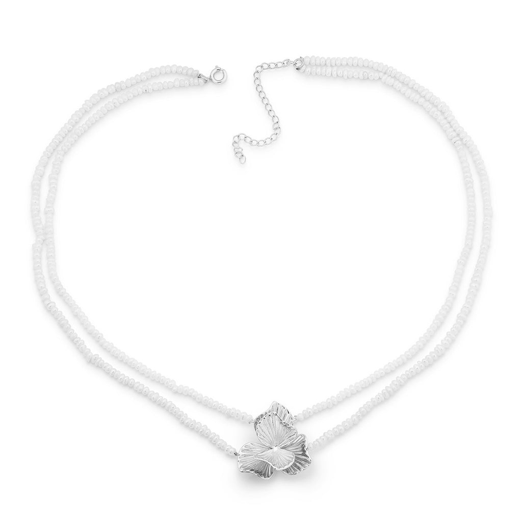 Ever After Poppy Pearl Necklace Silver - Charlotte Bonde Sthlm