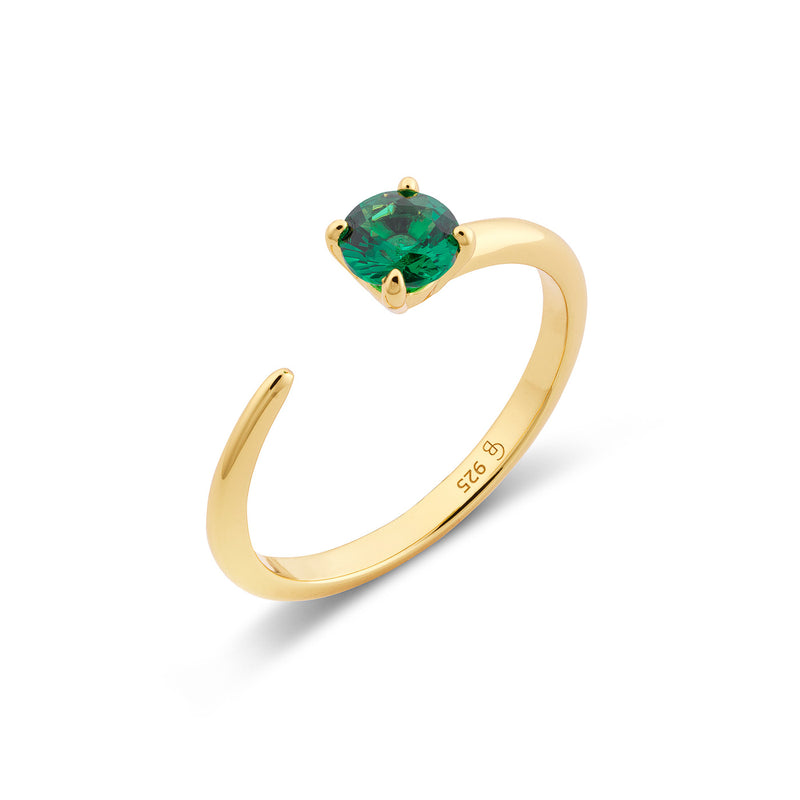 Irma Solitaire Ring Green Spinel